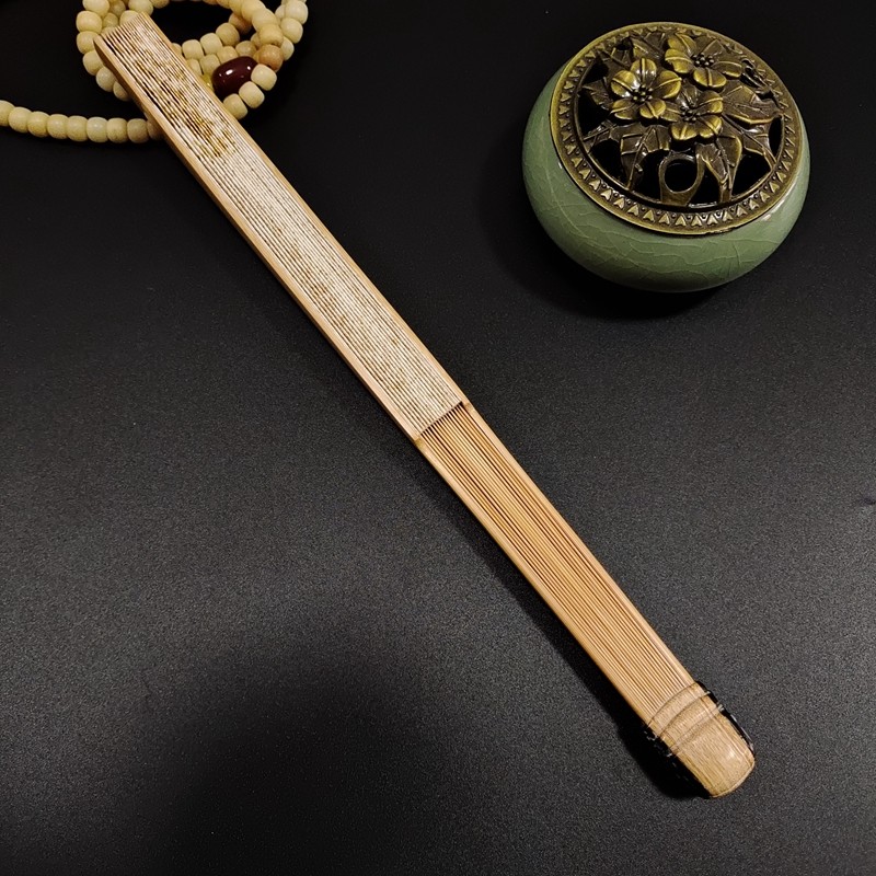 新品文玩折扇9.5寸精工玉竹包袱头镶嵌螺钿扇骨工艺扇子空白扇面
