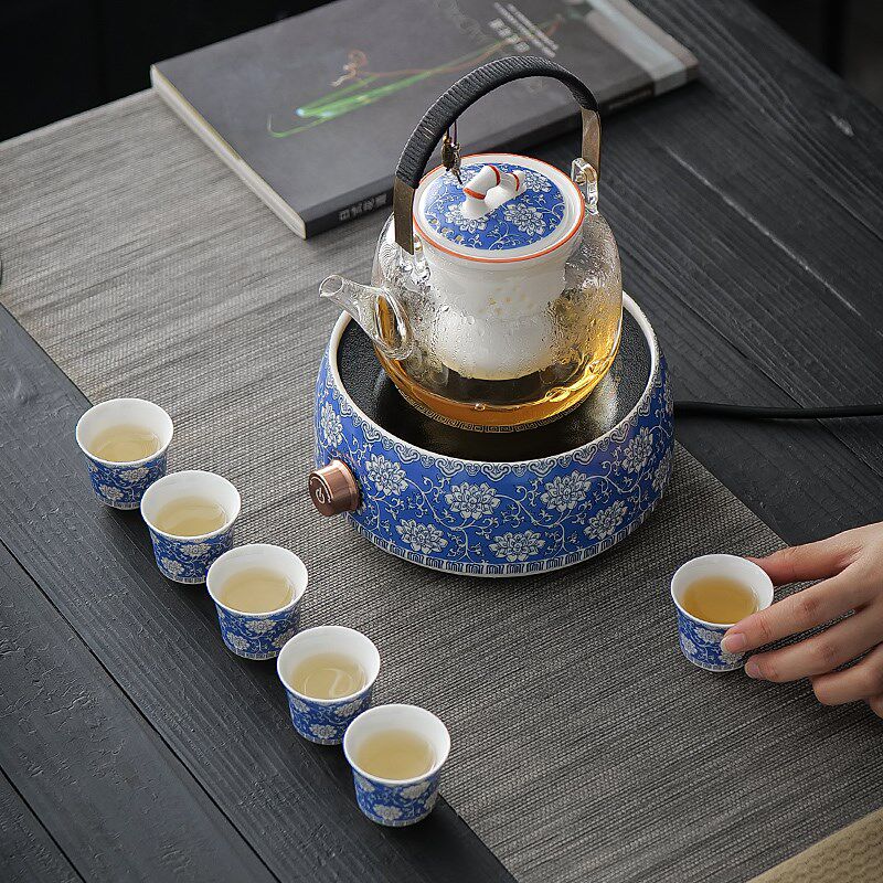 电陶炉茶炉煮茶器青花瓷高端烧水泡茶电磁炉家用大功率电热炉茶壶