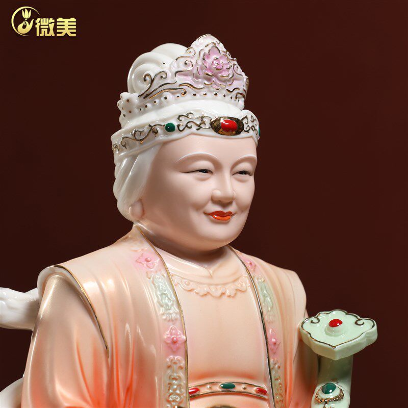 微美8至14寸土地公像土地婆神像土地爷爷奶佛像陶瓷家用供奉摆件