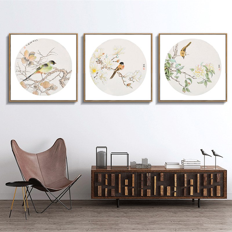 新中式装饰画饭厅中国风挂画玄关梅花壁画书房画客厅沙发背景墙挂