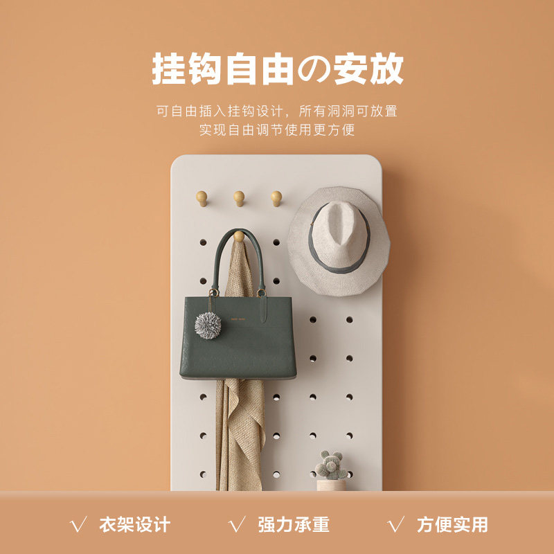 洞洞板置物架墙上置物壁挂书架物网架置板收纳红储物隔板镜子玄关