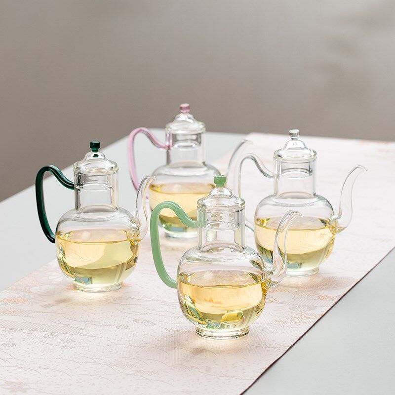日式高硼硅耐热玻璃仿宋小号容量茶壶带过滤绿茶纯手工泡花茶茶壶
