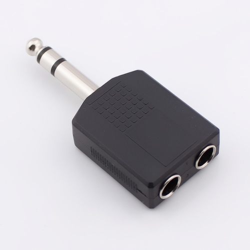 6.5一分二6.35一分二音频转接头 6.5双声转双6.5母 6.5立体声情侣