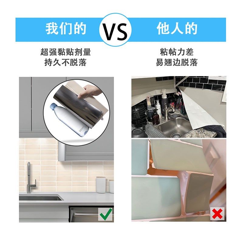 奶茶3d立体墙贴瓷砖贴厨房防油贴纸防水防潮壁纸墙纸自粘墙面装饰