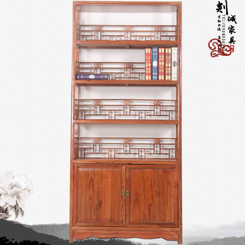 新中式多宝阁书架实木书橱陈列架茶叶架展示架储物货架展柜博古架