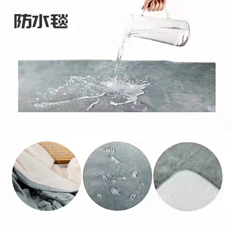 防水隔尿羊羔绒双面复合毛毯大毛毯法兰绒毯床婴幼儿老人宠物隔水