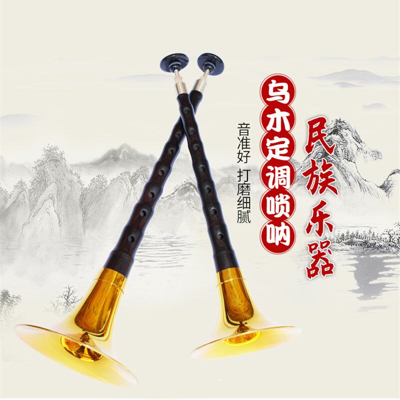 高档乌木唢呐大F A 降B C D 降E E小F小G调赠哨片2包配漆金碗