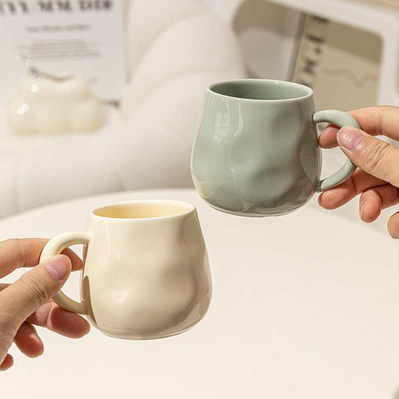 奶油陶瓷杯子高颜值情侣马克杯创意水杯女水壶咖啡大肚杯礼品套装