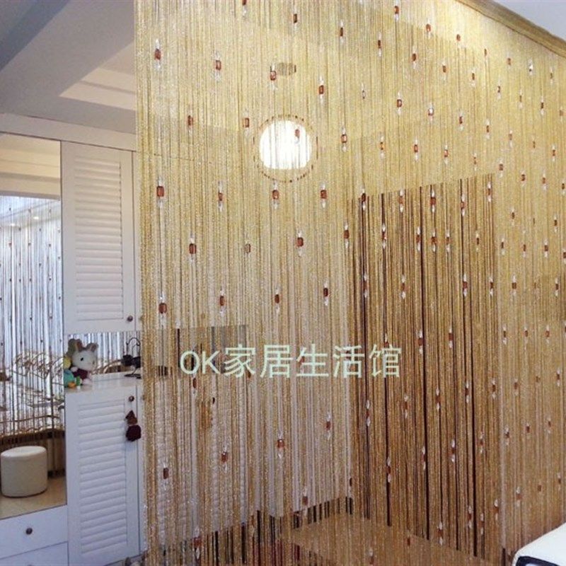 大气水晶珠加粗线帘隔断门帘装饰挂帘玄关橱窗背景可加密窗帘婚庆