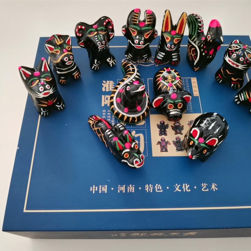 河南特产淮阳特产泥泥狗十二生肖礼盒非遗手工艺术品摆件创意礼品