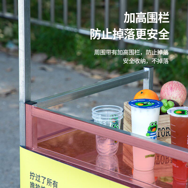 网红移动折叠摆摊车带轮子小推车吃车摆地摊夜市货架带篷布展示架