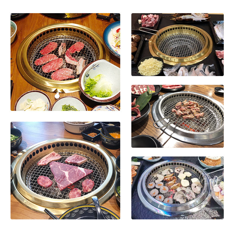 品牛日式烤肉炉料理店商用下排烟烧烤炉碳烤炉纯铜烟圈烤炉包邮