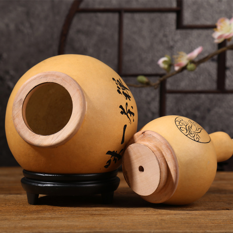 天然葫芦茶叶罐精品高档创意个性工艺品雕刻摆件礼盒木质手工中式