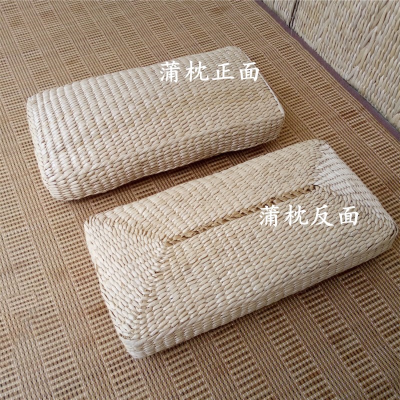 包邮手工草编汗蒸房枕头天然蒲草藤编成人颈椎枕养生保健枕安眠枕