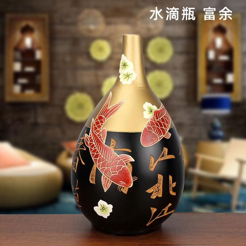 云南特色陶瓷新中式摆件博古架玄关花瓶电视柜家居装饰工艺品禅意