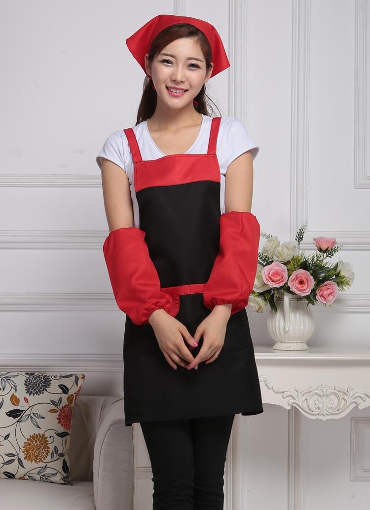 时尚围裙三件套定制印字酒吧餐厅厨房水果店服务员工作服定做logo