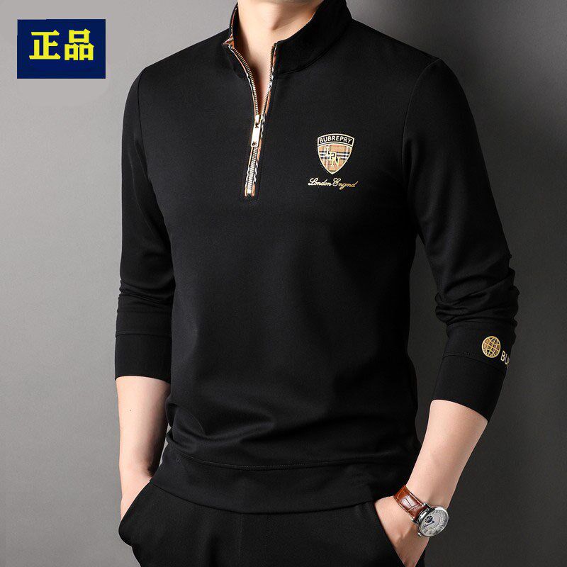 2023新款春秋季男士立领半拉链卫衣休闲多色长袖t恤衫大码上衣潮