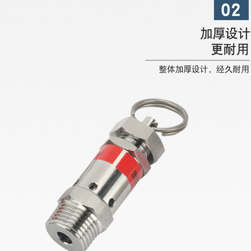 304不锈钢安全泄压阀2分4分弹簧式空压机蒸汽压力锅安全排气阀