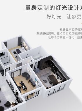 全屋无主灯照明点位设计别墅家居室内灯光布局定位咨询配灯服务