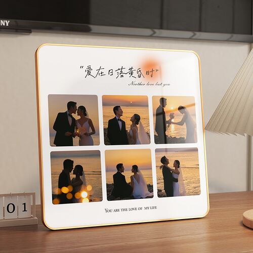 婚纱照摆台定制照片打印加相框洗全家福做成水晶相册画框装裱摆件