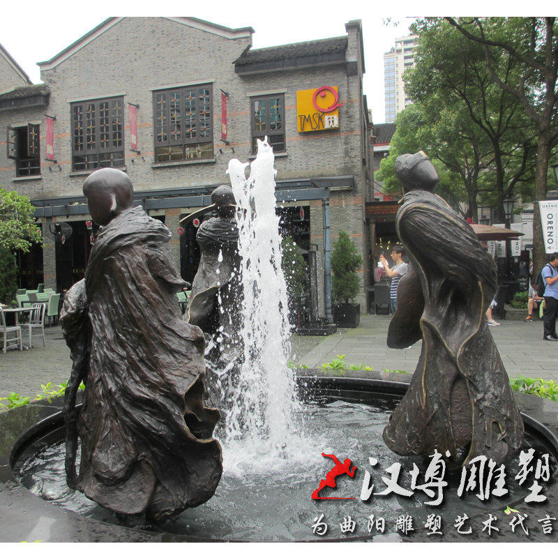 玻璃钢仿铜抽象人物雕塑户外园林铸铜古代少女吹笛子雕塑可定制做
