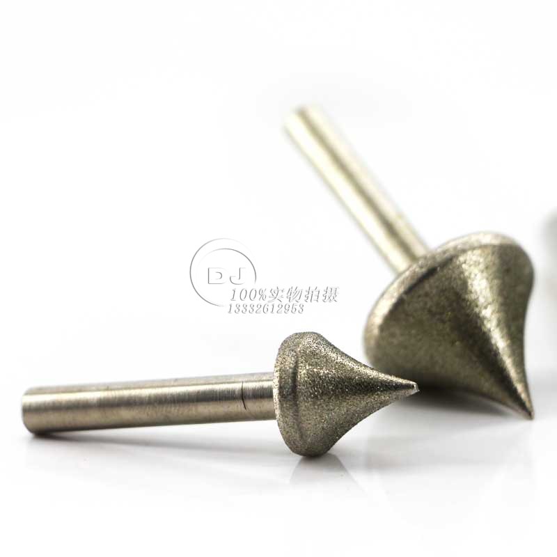 广东定做高精度伞形金刚石磨头 加长电镀打磨棒 柄经6mm 去皮磨边图片