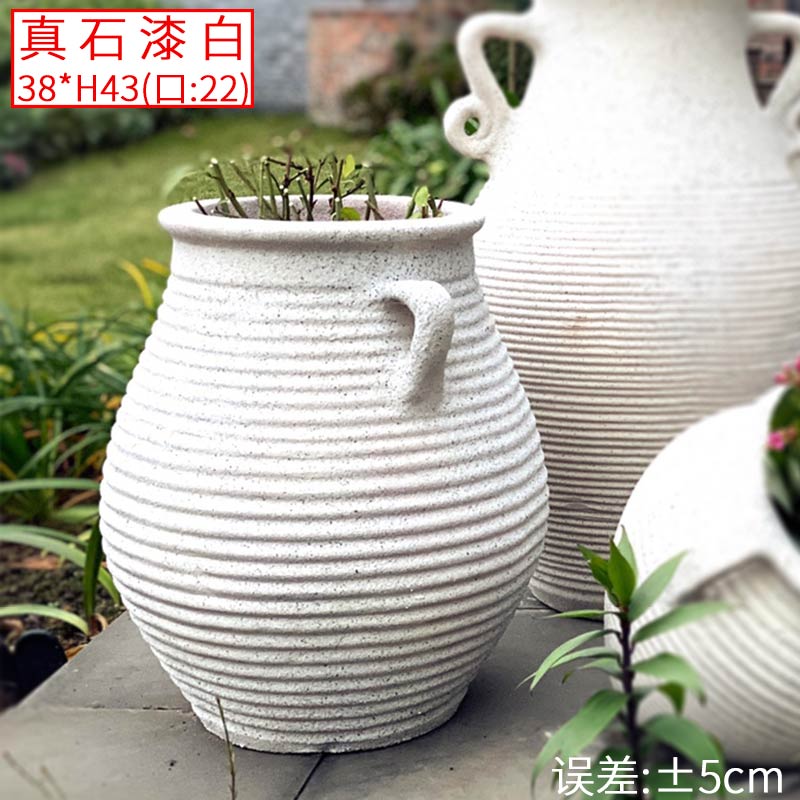 星星陶罐景观陶瓷种植大号花盆裁陶瓷花瓶喷泉斜卧罐倒罐红陶花盆