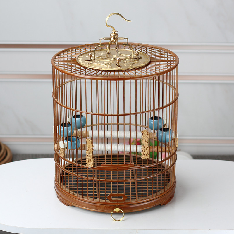 靛颏紫竹抽屉鸟笼红子贝子绣眼加高黄鸟柳莺手工老竹鸟笼全套配件