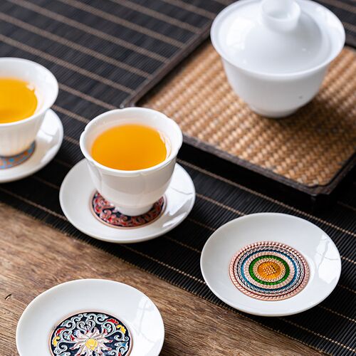 晟窑陶瓷杯垫套装隔热垫杯托办公室功夫茶具配件家用防滑防烫茶托