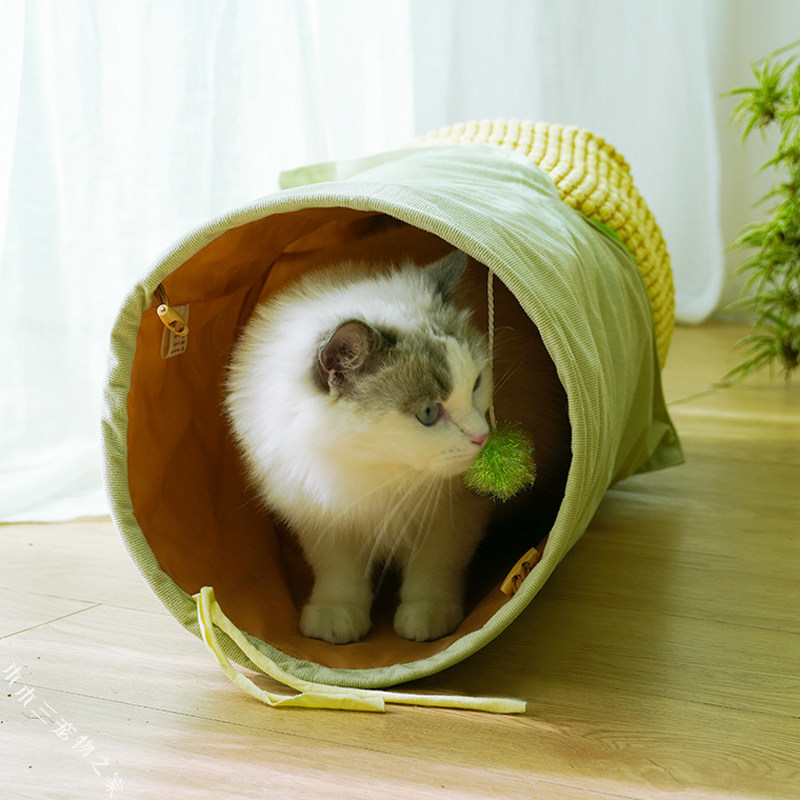 猫隧道猫窝小型犬狗窝可折叠猫咪保暖玩耍通道床猫爬道钻洞滚地龙