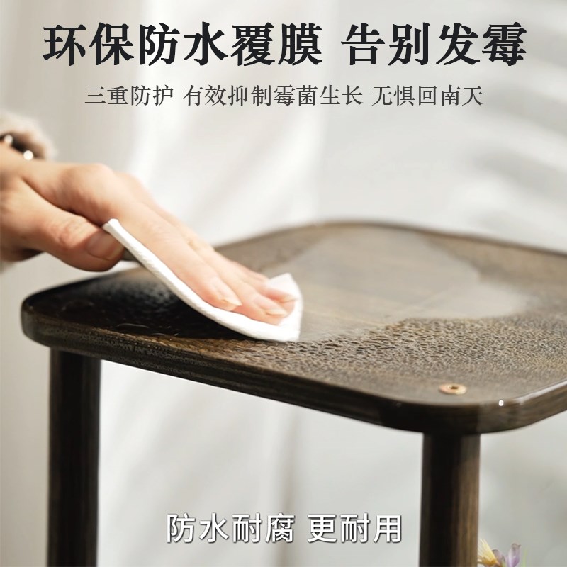 复古博古架实木新中式摆件架办公室茶室氛围布置高级感花架落地式 - 实物图