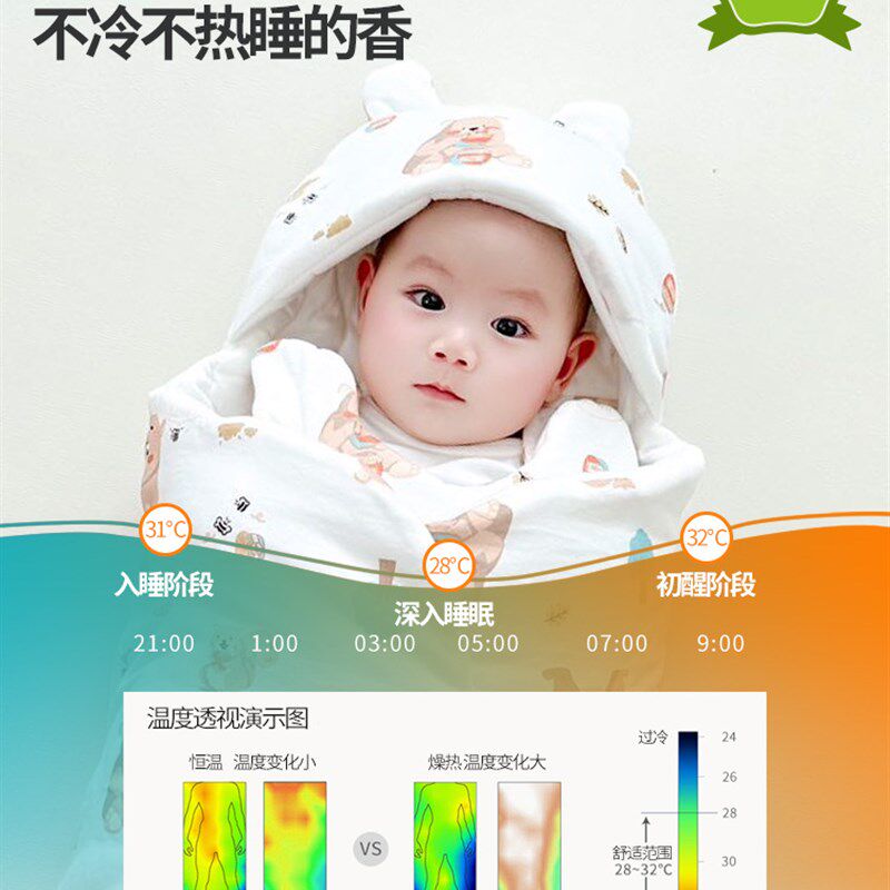 新生婴儿抱被秋冬季加厚防惊跳睡袋初生宝宝冬天秋款棉外出包被子