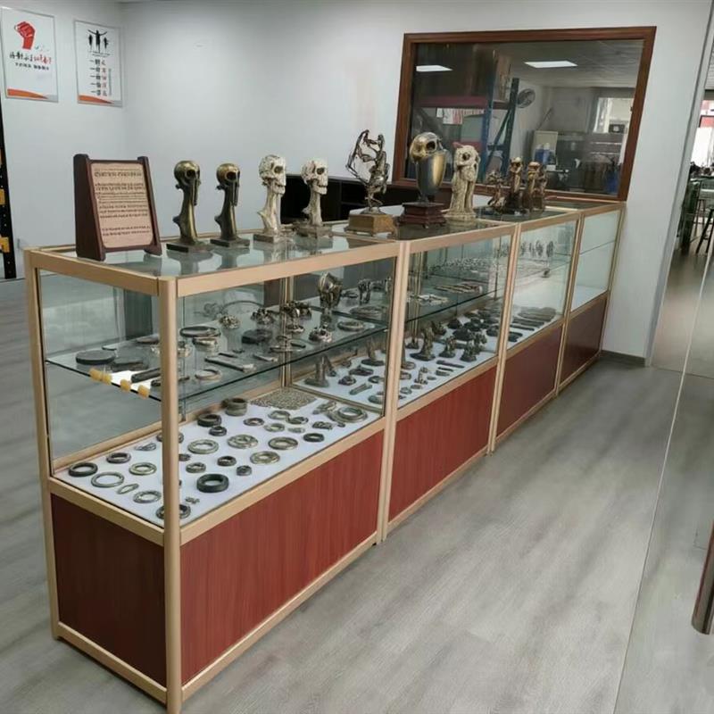 首饰珠宝样品展示柜台透明商用家用矮柜展厅展览玻璃烟中岛柜定做