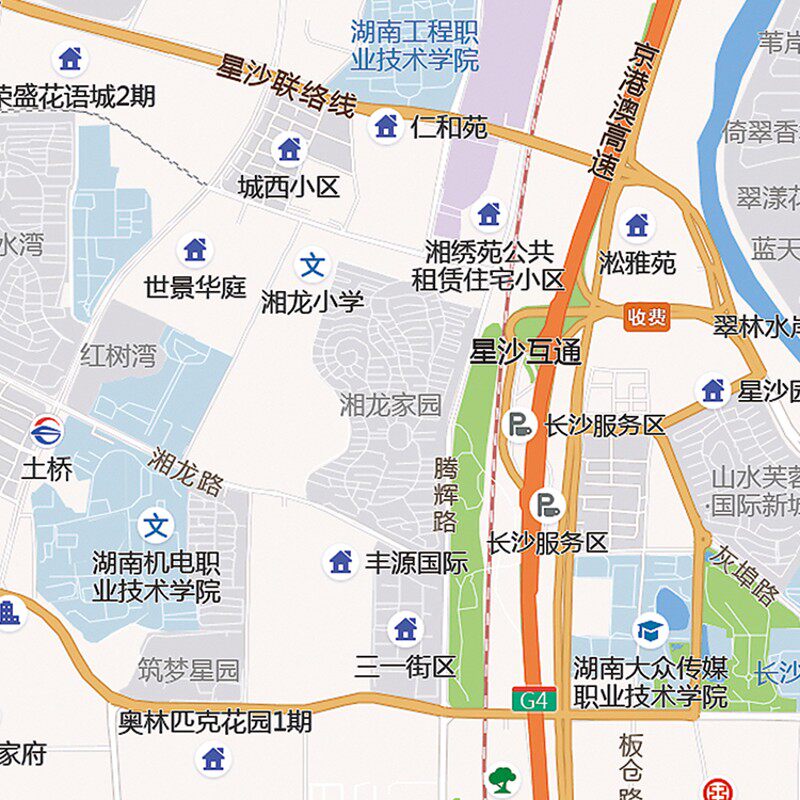 2021新款长沙市城区地图办公室挂图高清防水墙壁装饰实物推荐定制