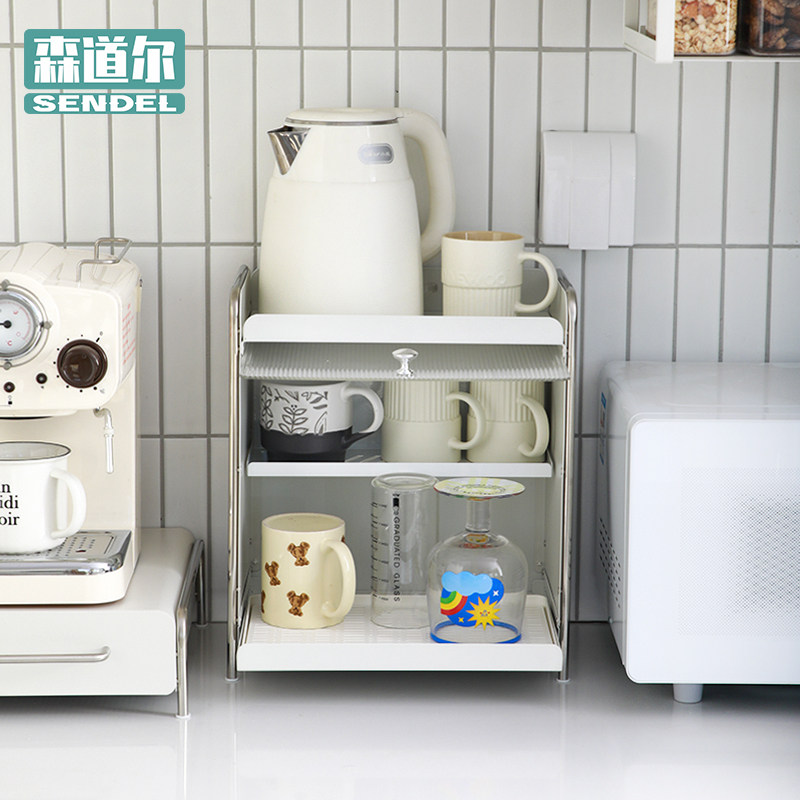 桌面餐桌置物架防尘杯子收纳储物盒办公室茶包咖啡水杯柜子整理架