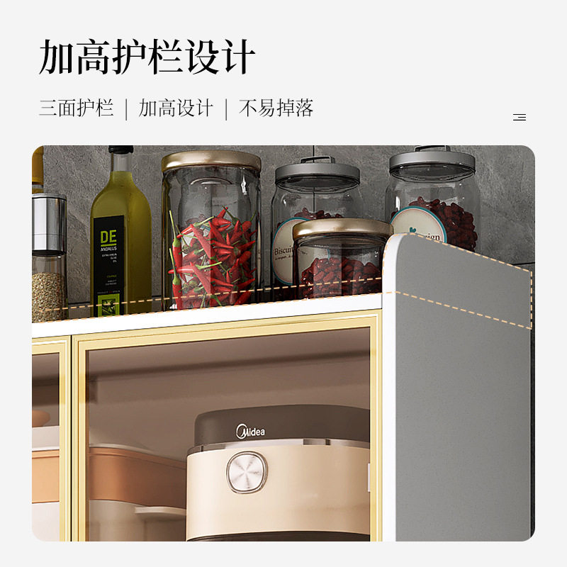 边餐物柜用奢高柜储水纳?具车整体橱柜家轻收房柜碗盘柜客柜厅茶