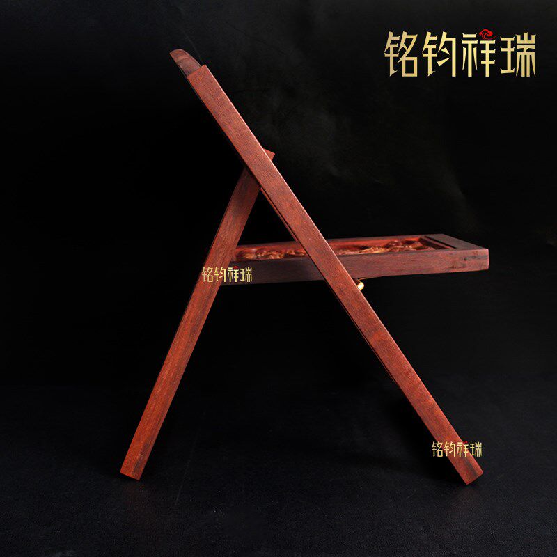 藏式可折叠红檀木经书架八吉祥雕花便携念经架阅读架看书架子