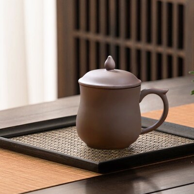 宝爵炻器丰乐杯能量水杯泡茶杯带盖功夫茶杯会议水杯复古中式水杯