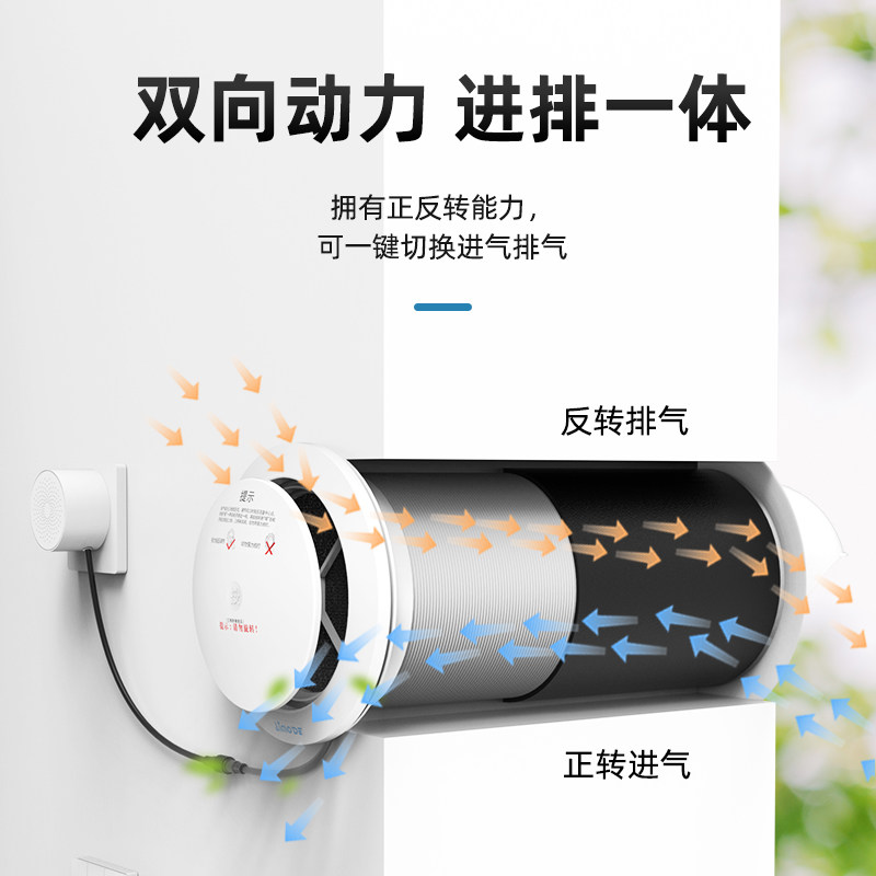 埃默德双向动力穿墙一体式进风排风器新风系统换气通风智能切换
