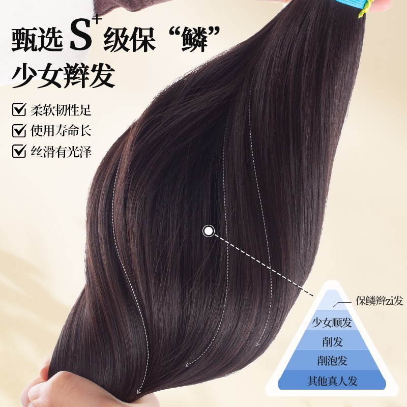 英琪假发女长发前后递针蕾丝自然无痕长直发全真发全真人发全头套