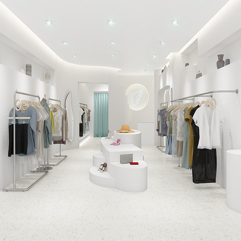 简约中岛女装店货架服装店挂衣架子专用童装店展示架上墙落地式