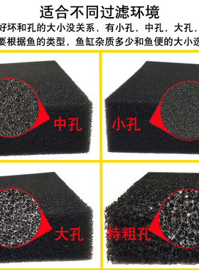 过滤棉鱼缸生化棉黑棉净水培菌鱼池水族箱净化高密度海绵过滤材料