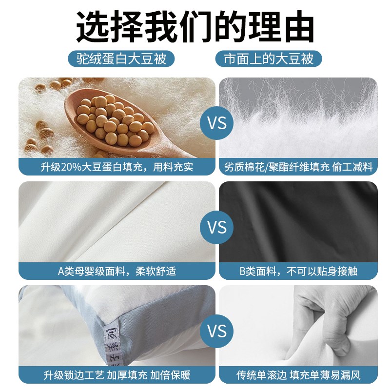 秋冬季大豆纤维被子春秋被棉被芯加厚保暖被褥四季通用单双人8斤