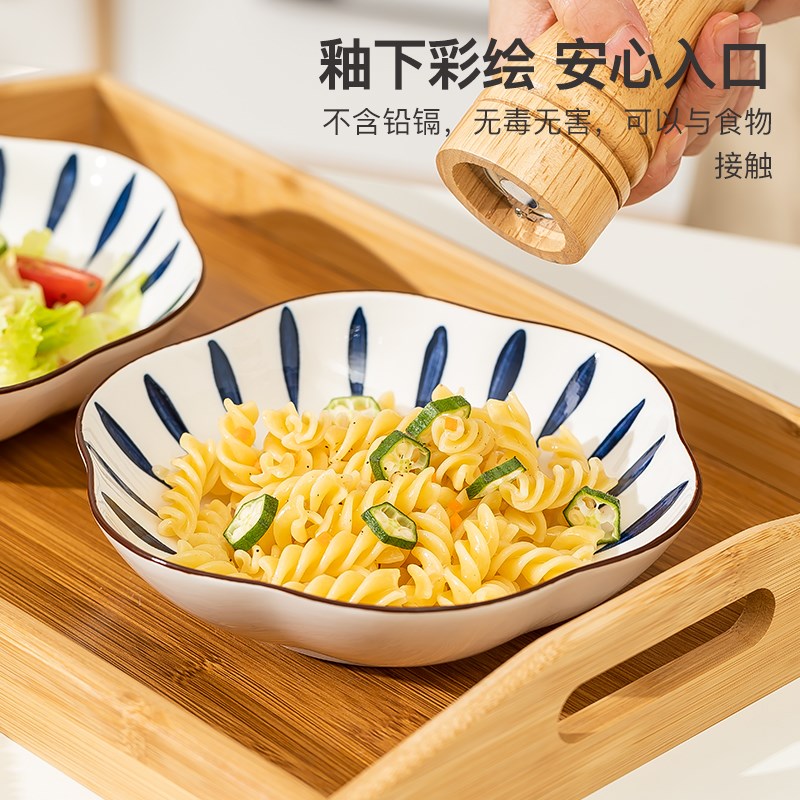 日式陶瓷家用盘子果盘创意菜盘个性小碗餐盘碟子高颜值餐具釉下彩