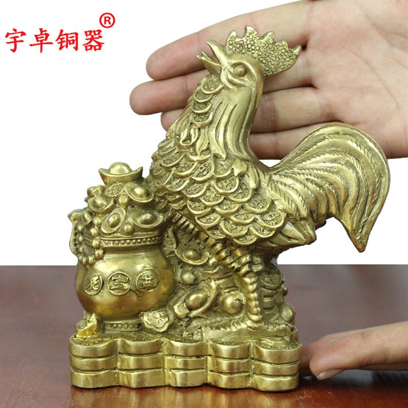 宇卓铜器 纯铜鸡黄铜鸡生肖鸡聚装饰摆件
