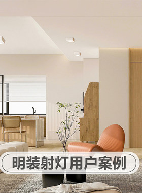 禾品明装超薄四头斗胆灯客厅卧室无主灯照明全光谱家用防眩射灯