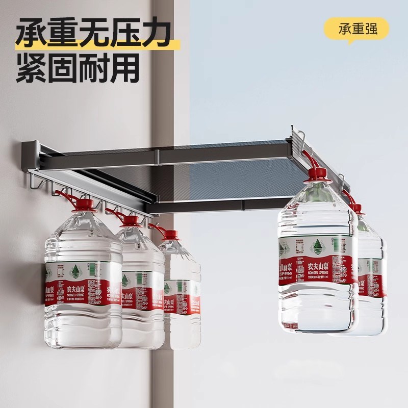 卫生间浴帘隐形可折叠浴室里的杂物置物架带挂钩壁挂式免打孔厕所