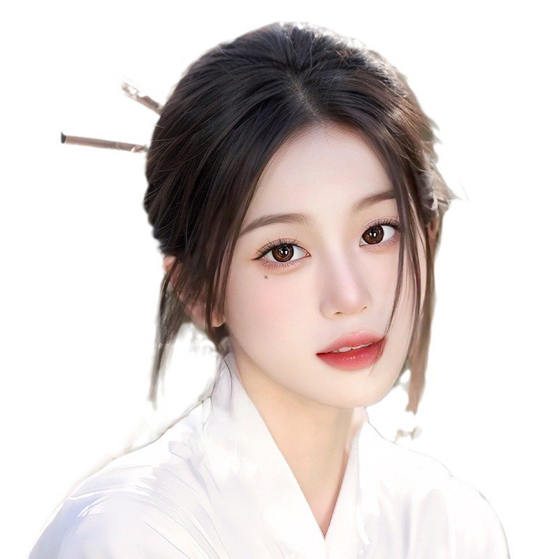T型中分八字刘海假发片女蓬松颅顶量遮白发T型网中分刘海发块