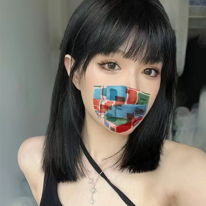 手织全人发蕾丝假发女双递针透气自然齐刘海一刀切短直发锁骨发套