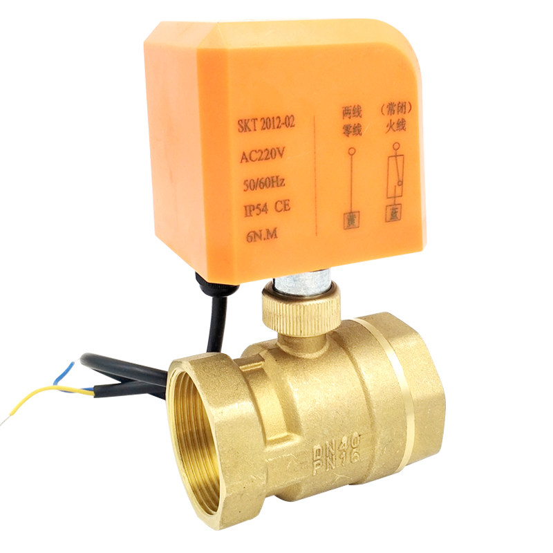 电动二通球阀220v常闭代替电磁阀dn40中央空调电动阀二线断电复位
